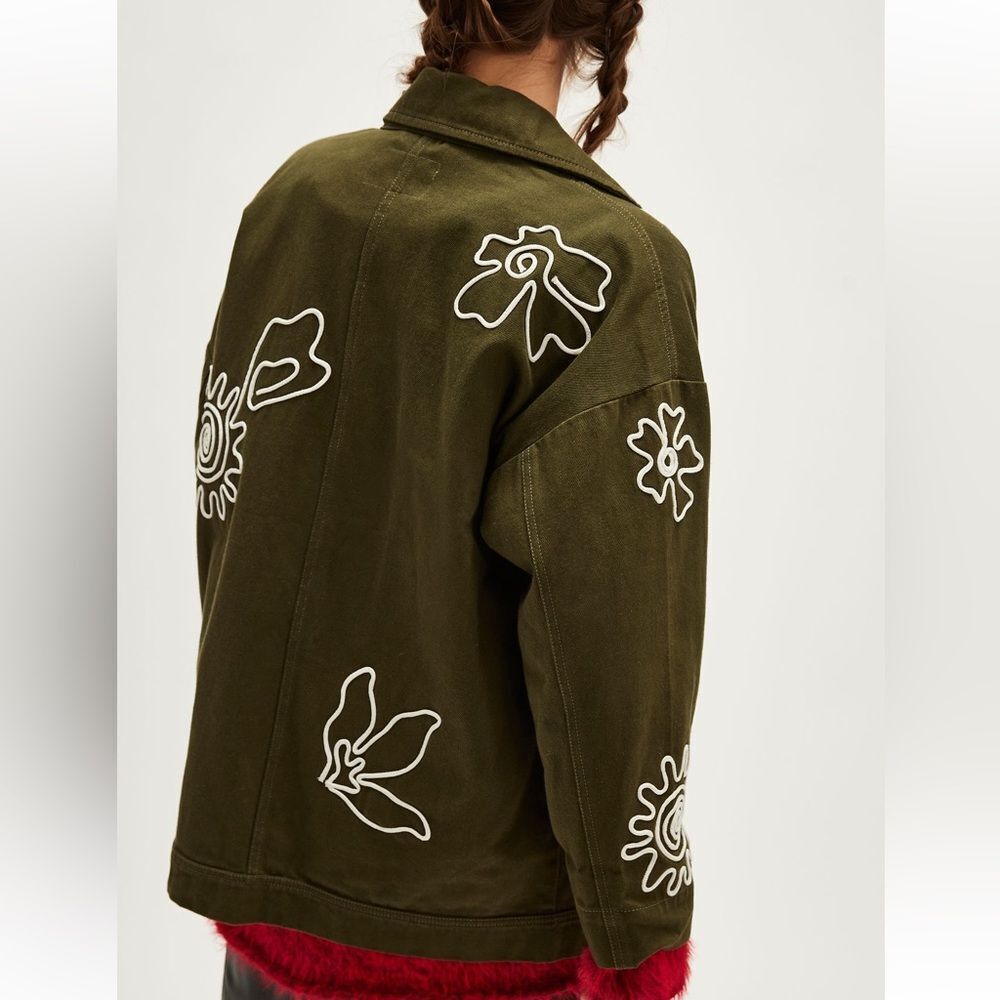 Free People We the Free Avery Soutache Embroidered Jacket Army/Ivory Combo - Picture 6 of 14